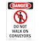 Signmission OSHA Danger Sign, Do Not Walk On Conveyors, 10in X 7in Decal, 7" W, 10" H, Portrait OS-DS-D-710-V-1181 - alternate 1